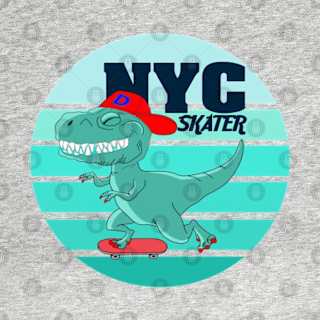 cool dinosaur skateboarding design - Gifts by kedesign1